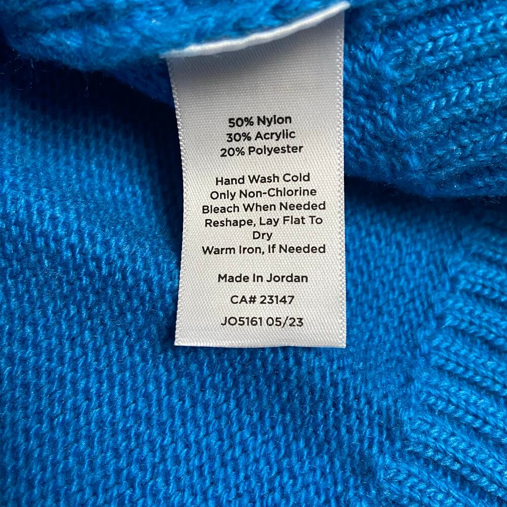Talbots Women's Blue Mockneck Raglan Sleeve Cable Knit Sweater Size Large NWT - Picture 12 of 12